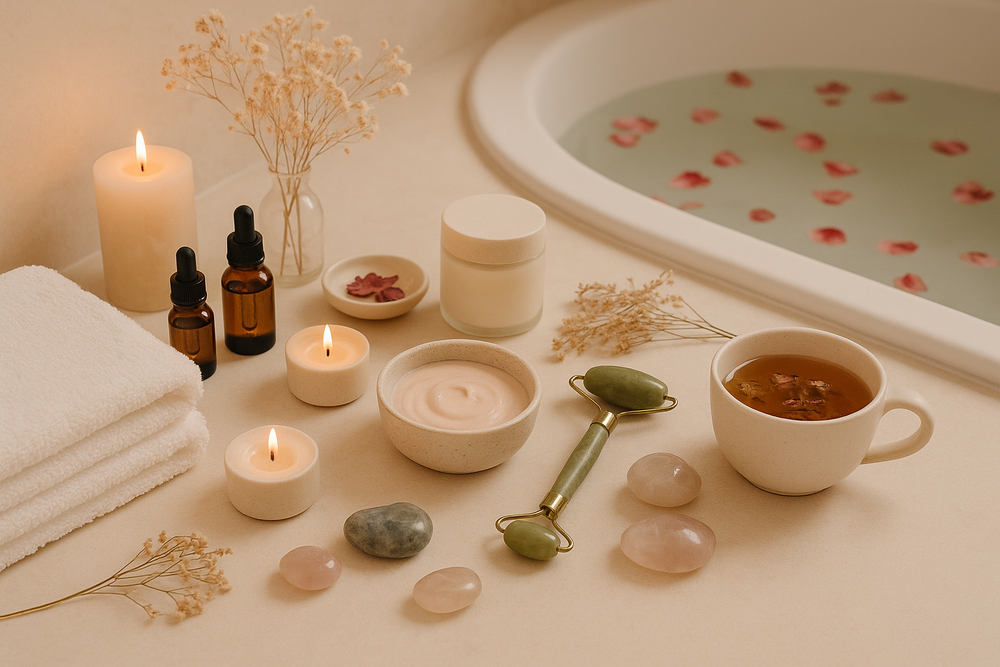 Self-care gentle ritual scene