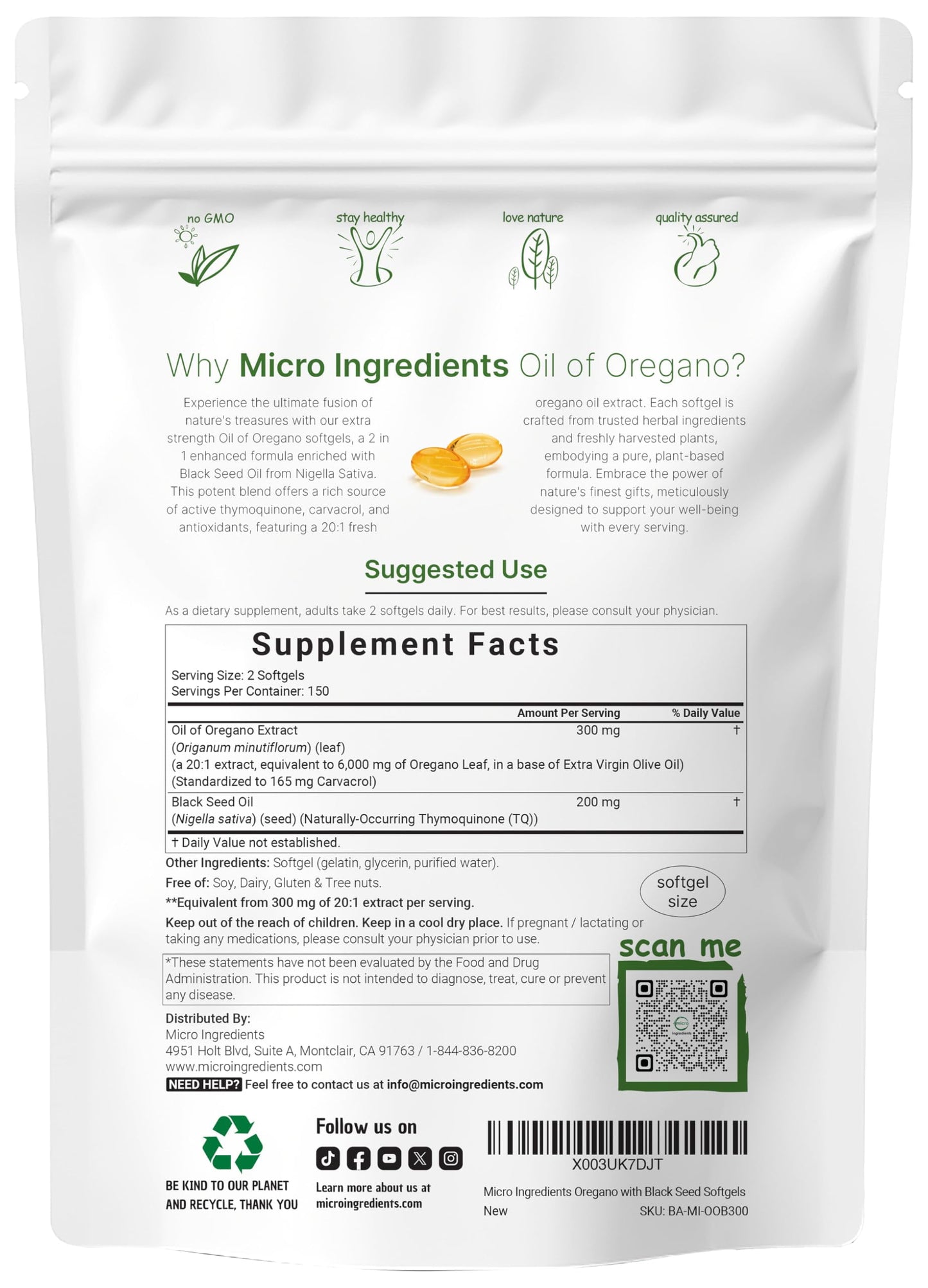 Oregano Oil 300 Count