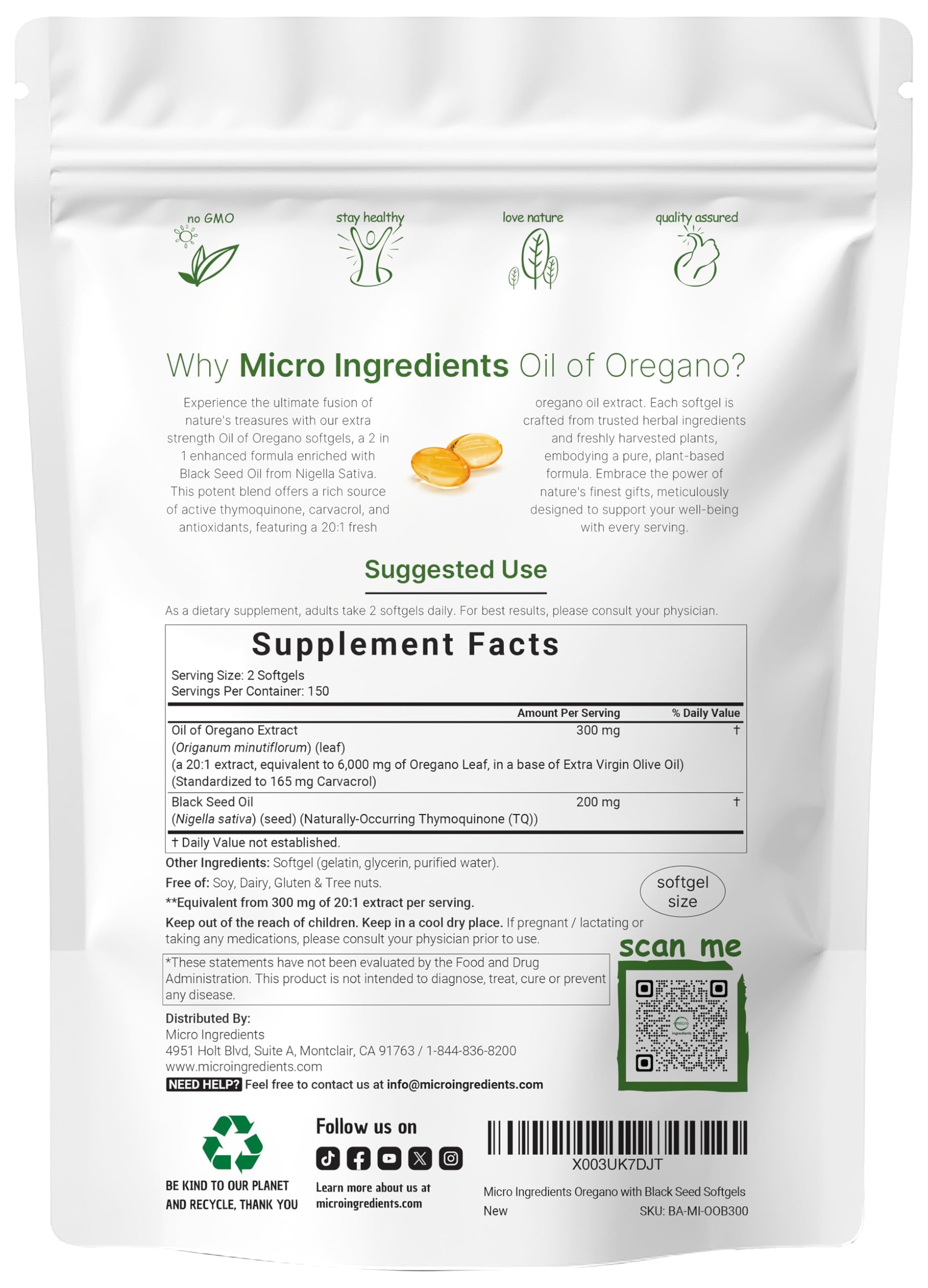 Oregano Oil 300 Count