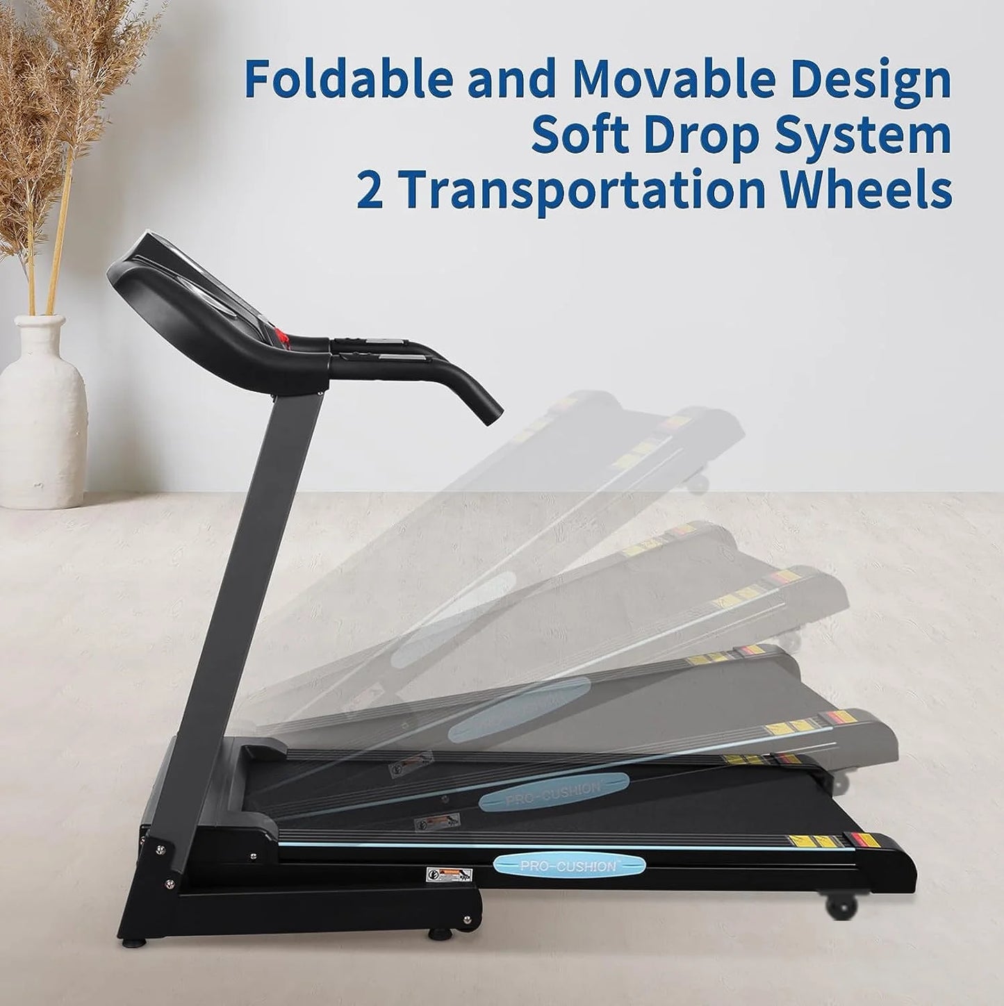 Folding Treadmill with Auto Incline – 2.5HP, 12% Max Incline, 15 Preset Programs, 8.5 MPH Speed – Compact Home Gym Cardio Machine