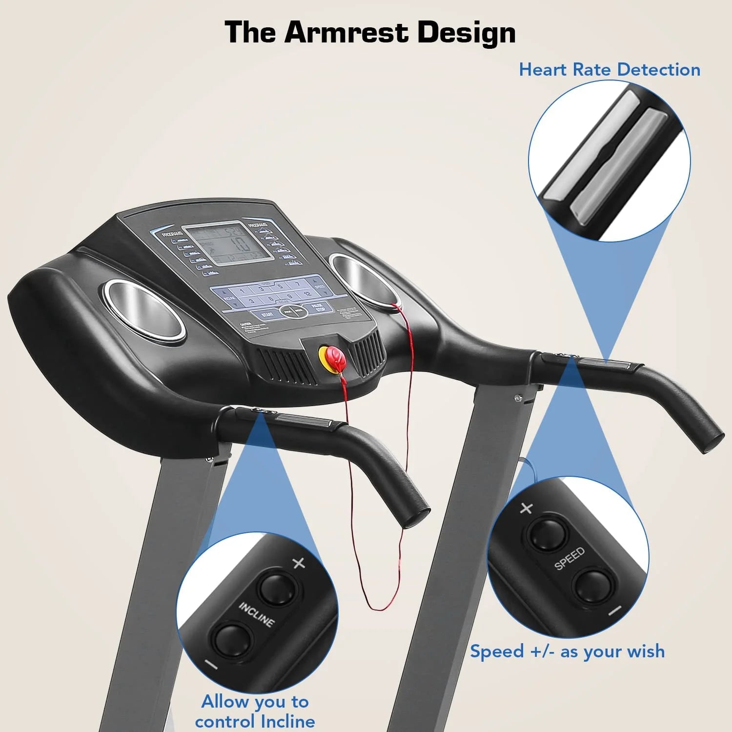Folding Treadmill with Auto Incline – 2.5HP, 12% Max Incline, 15 Preset Programs, 8.5 MPH Speed – Compact Home Gym Cardio Machine