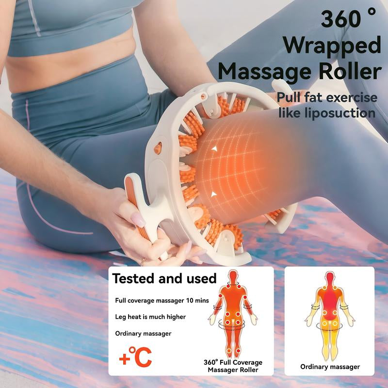 3-In-1 360 Multi-Function Lymphatic Drainage Massage Roller - Adjustable Full-Body Massager with Dual Detachable Handles for Cellulite Reduction Pain Relief & Recovery Fasciitis