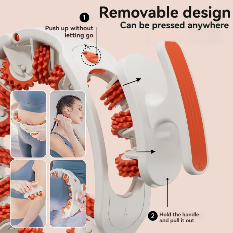 3-In-1 360 Multi-Function Lymphatic Drainage Massage Roller - Adjustable Full-Body Massager with Dual Detachable Handles for Cellulite Reduction Pain Relief & Recovery Fasciitis