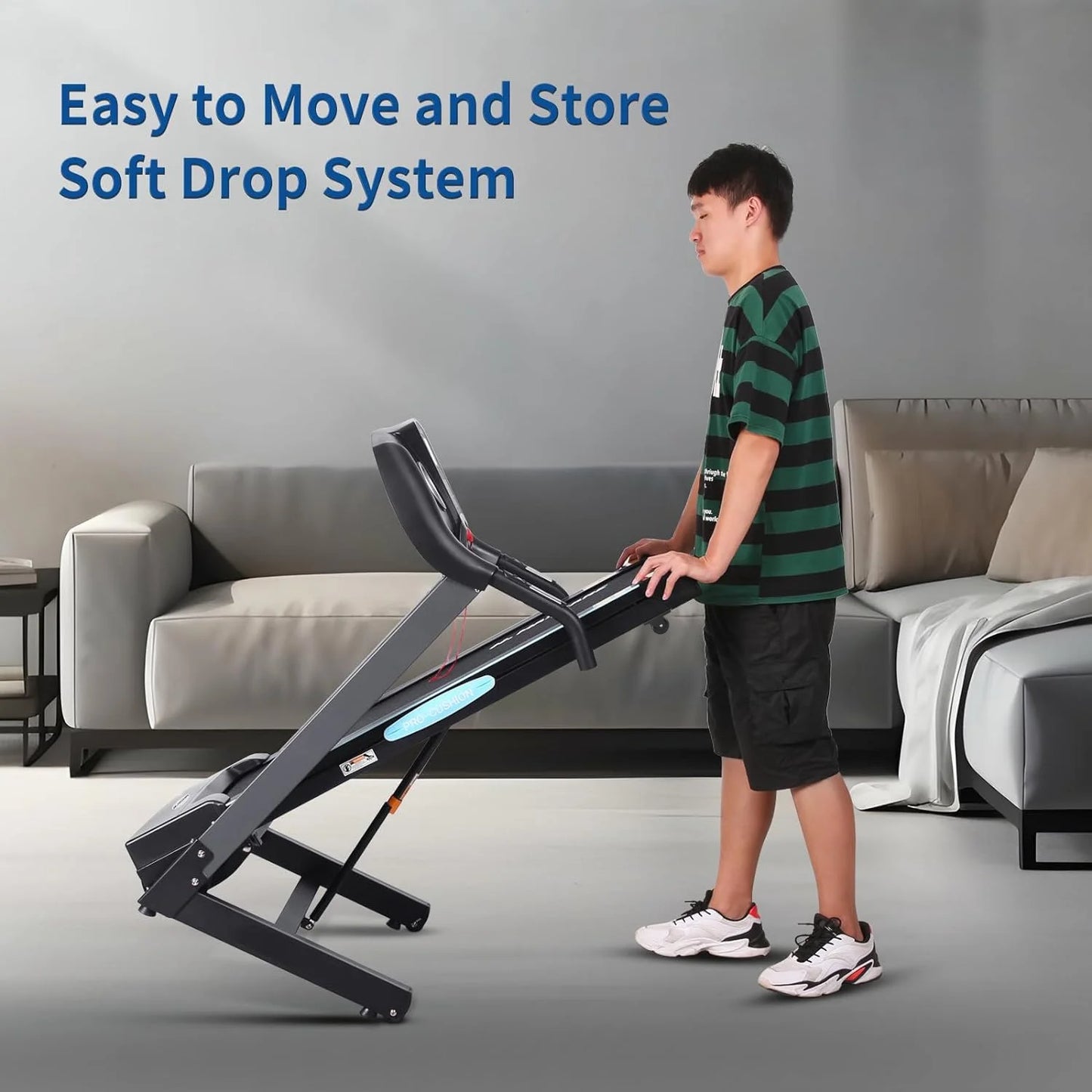 Folding Treadmill with Auto Incline – 2.5HP, 12% Max Incline, 15 Preset Programs, 8.5 MPH Speed – Compact Home Gym Cardio Machine