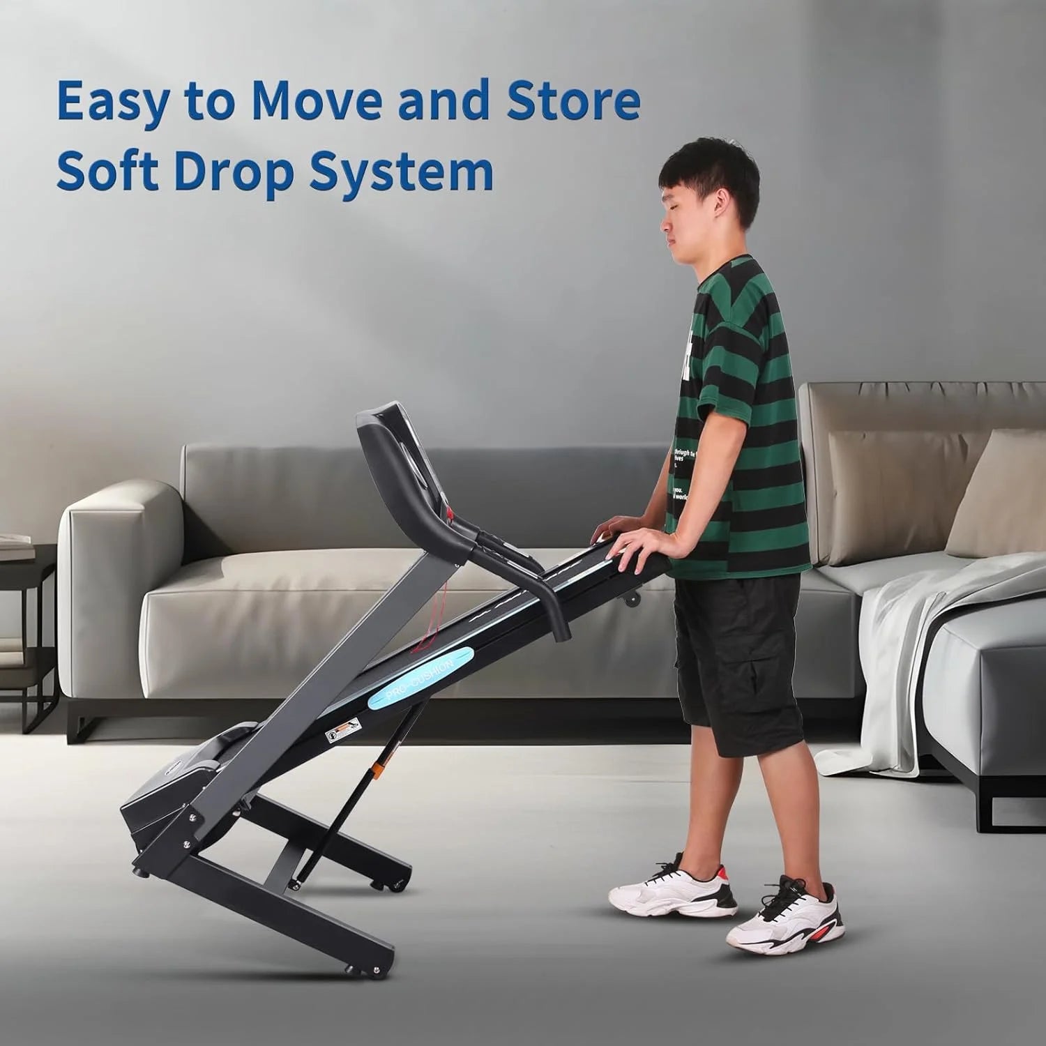 Folding Treadmill with Auto Incline – 2.5HP, 12% Max Incline, 15 Preset Programs, 8.5 MPH Speed – Compact Home Gym Cardio Machine